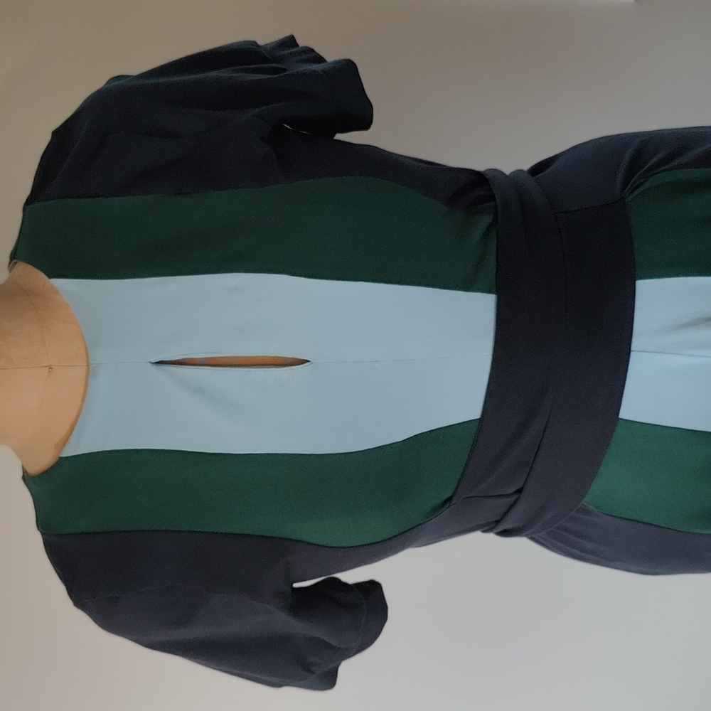 NWOT eshakti Custom sized jersey knit dress with asymmetrical tie belt - Picture 5 of 6